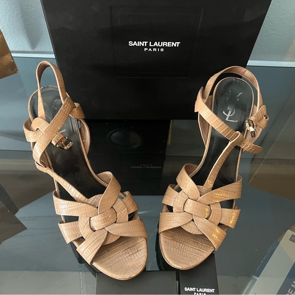 Saint Laurent T-Strap Platform Sandals - Picture 11 of 15